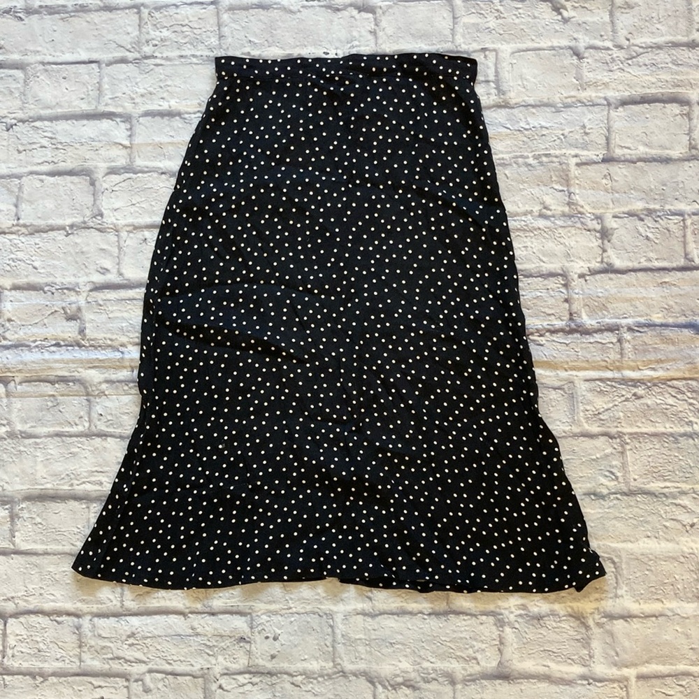 Reformation Black Polka Dot Pencil Skirt
